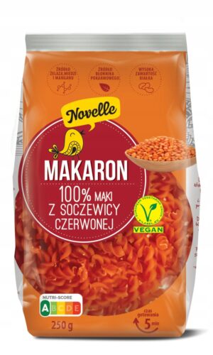 Makaron świderki z czerwonej soczewicy Novelle 250g